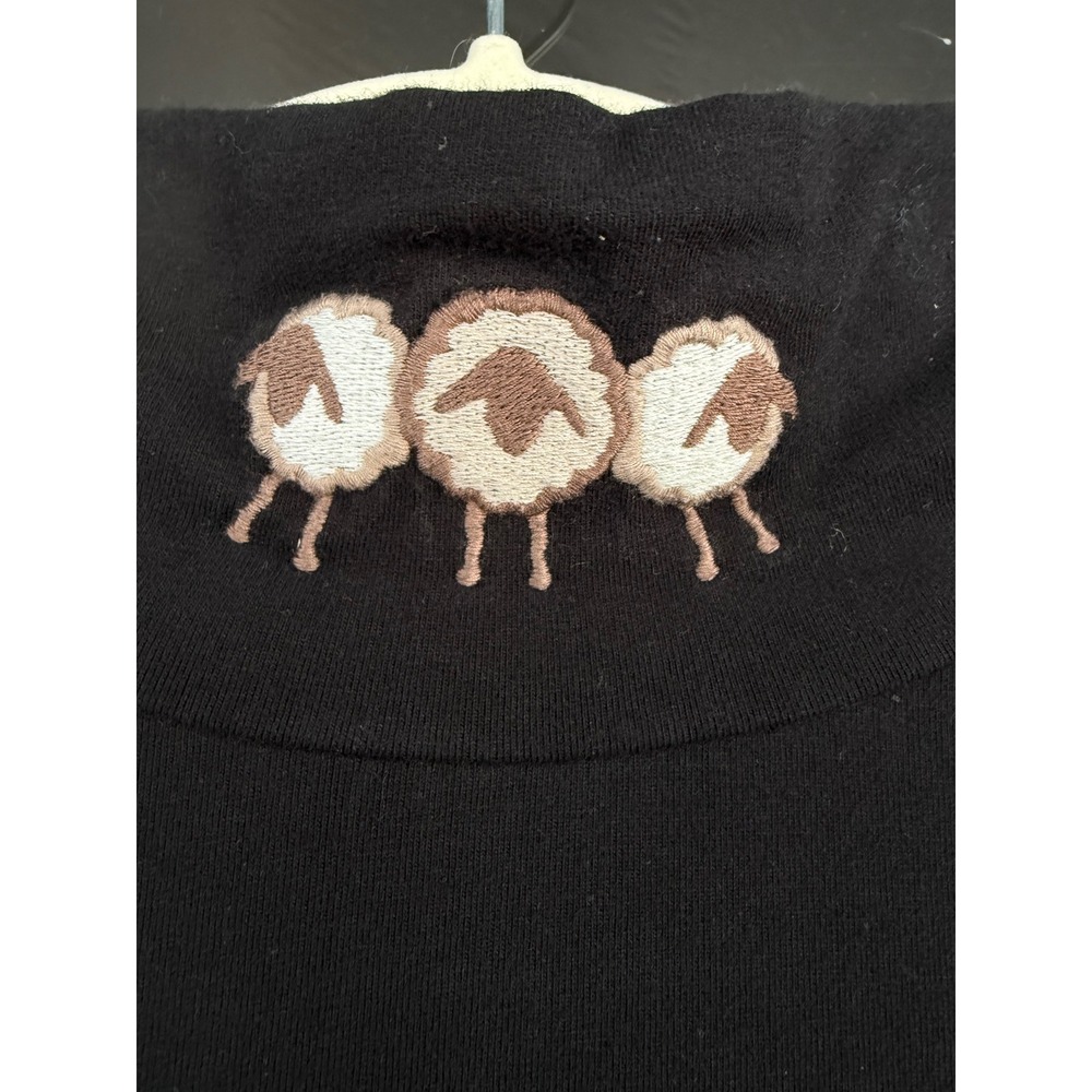 A8 Woolrich Black Sheep Embroidered Turtleneck Long Sleeve Top‎ Large 22064 - Picture 2 of 7